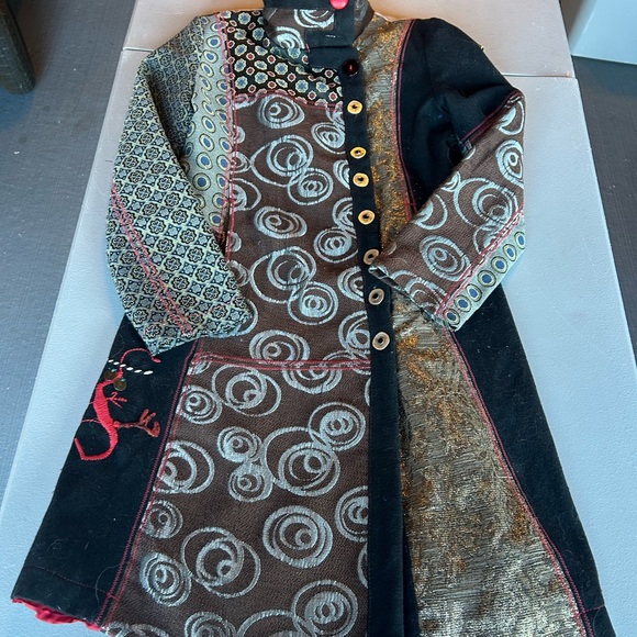 Desigual Multicolor Y2K Artistic Cape - Picture 2 of 15